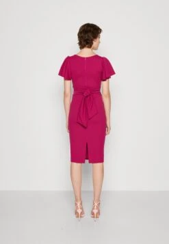 Wal G Tatiana Ruffle Sleeve Midi - Jerseyjurk - Raspberry -Wal G 046c926e5f404594ba8961af5792d758 scaled