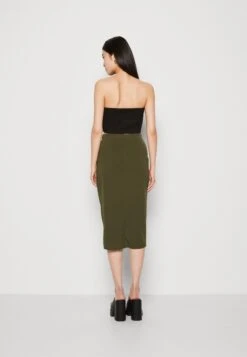 Wal G Aliya Knot Midi Skirt - Kokerrok - Dark Khaki -Wal G 0497e623b0b3401e885c9e94be795c21 scaled