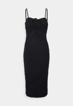 Cyndee Front Tie Midi Dress - Jerseyjurk - Black -Wal G 0c6a0e121e994e52b656e3474439252e scaled