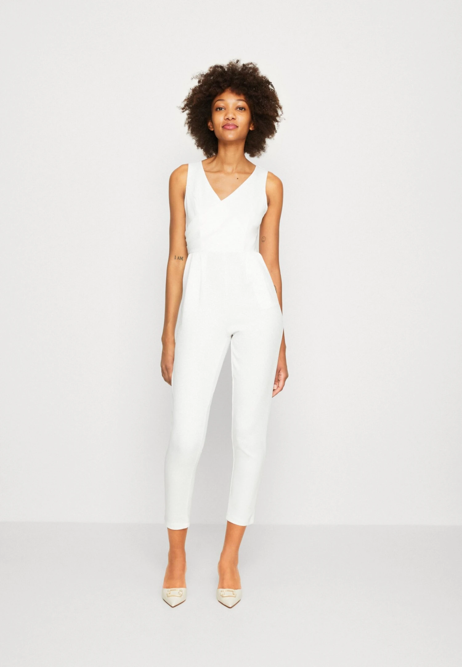 Wal G Toby V Neck - Jumpsuit - White 1 Wal G Toby V Neck - Jumpsuit - White