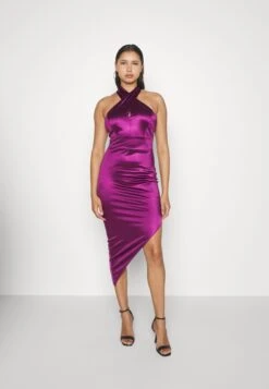 Wal G Lenny Cross Neck Midi - Cocktailjurk - Plum -Wal G 0ffc32392cde4c88aa38f1976f07258f scaled