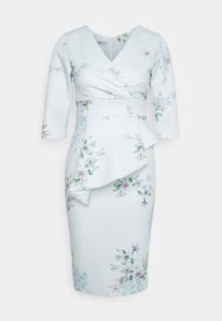 Isabella Wrap Print Midi - Jerseyjurk - Baby Blue -Wal G 123c60435bed45af9565dd696f60843c scaled