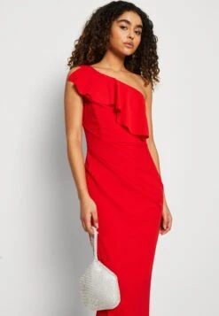 Wal G Kelly Ruffle Maxi - Jerseyjurk - Red -Wal G 15e582e36d854545856b950f2564242c scaled
