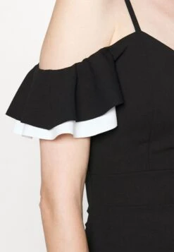 Simah Frill Midi Dress - Jurk - Black/White -Wal G 1b4979cef14a41638ec9c97ea128c690 scaled