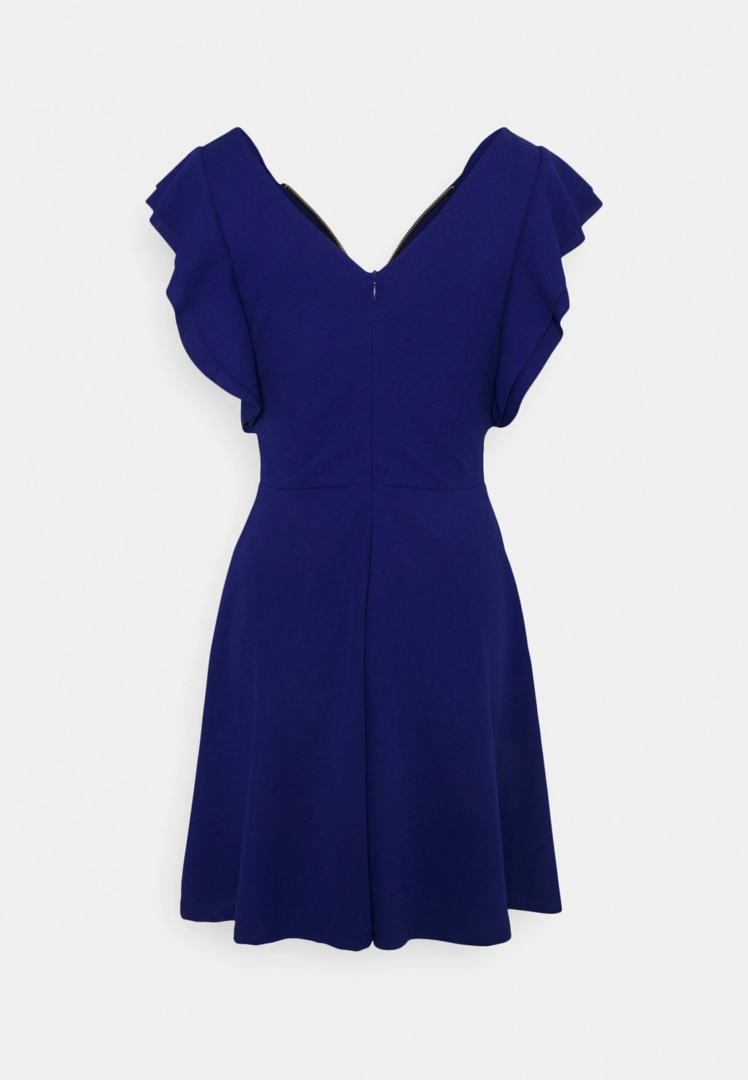 Wal G Danya Ruffle Sleeve Zip Skater Dress - Jerseyjurk - Electric Blue 2 Wal G Danya Ruffle Sleeve Zip Skater Dress - Jerseyjurk - Electric Blue - Afbeelding 2