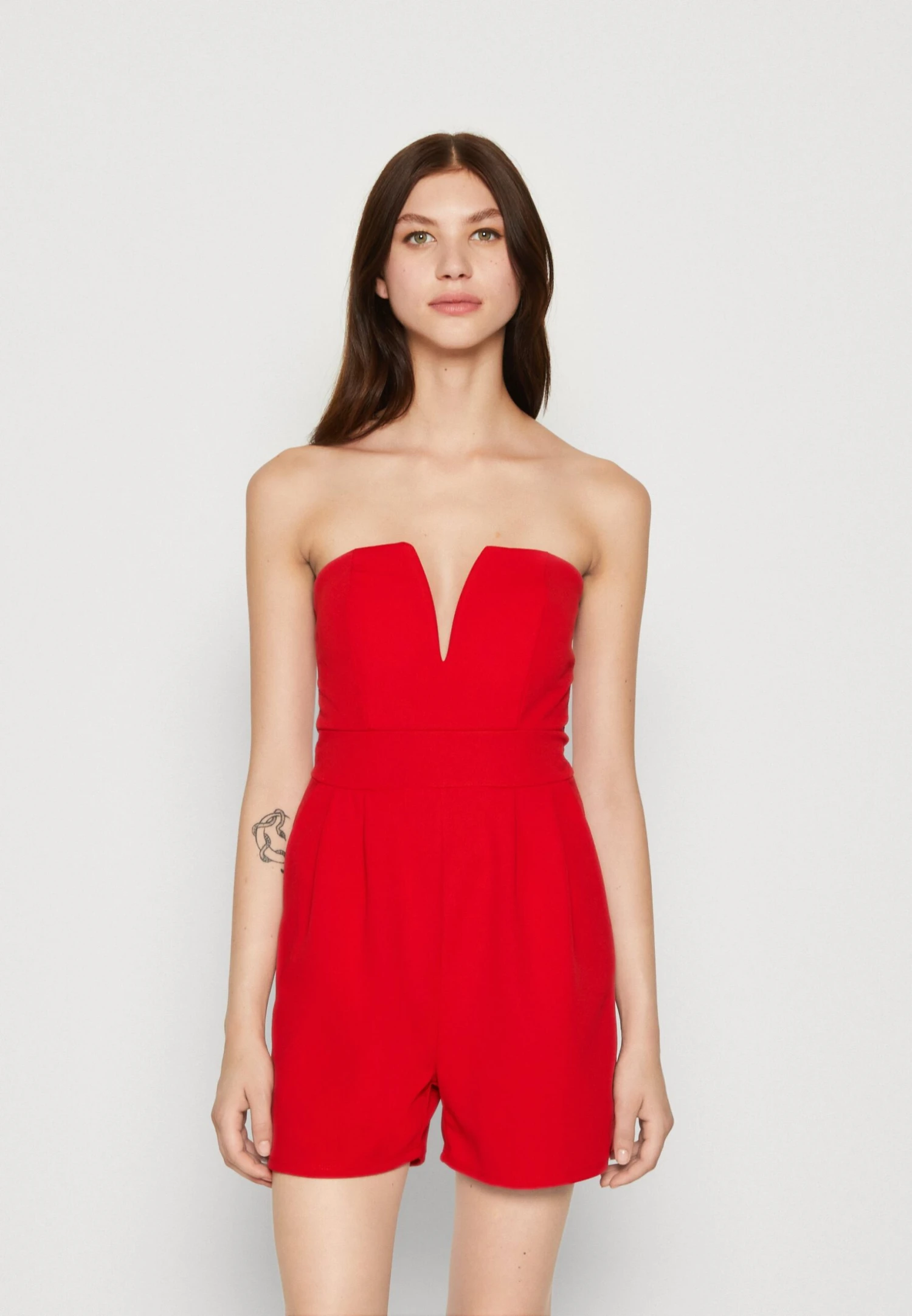 Wal G Christa V Neck Playsuit - Jumpsuit - Red 1 Wal G Christa V Neck Playsuit - Jumpsuit - Red