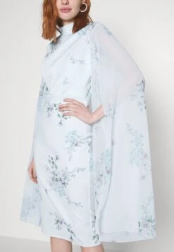 Wal G Wedding Cape Midi Dress - Jerseyjurk - Dark Blue/Multi -Wal G 2a35d2abc25e47a28265280c97421339 scaled