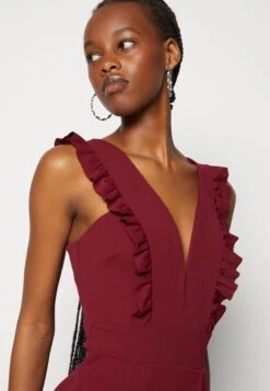 Wal G Rayna Ruffled- Jumpsuit - Berry Wine -Wal G 2acfb6d636ba4635a020d44042581f9d scaled