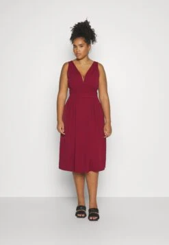 Kandy V Neck Midi - Jurk - Wine