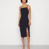 Wal G Strappy Square Neck Midi Dress - Etui-Jurk - Navy Blue