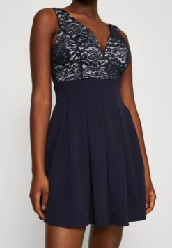 Wal G Belle V Neck Skater Dress - Cocktailjurk - Navy/White -Wal G 358103d7c05440a3b273c1393176d1b8 scaled