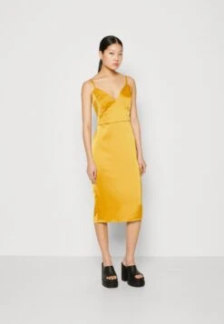 Wal G Ray Strappy Midi - Cocktailjurk - Yellow