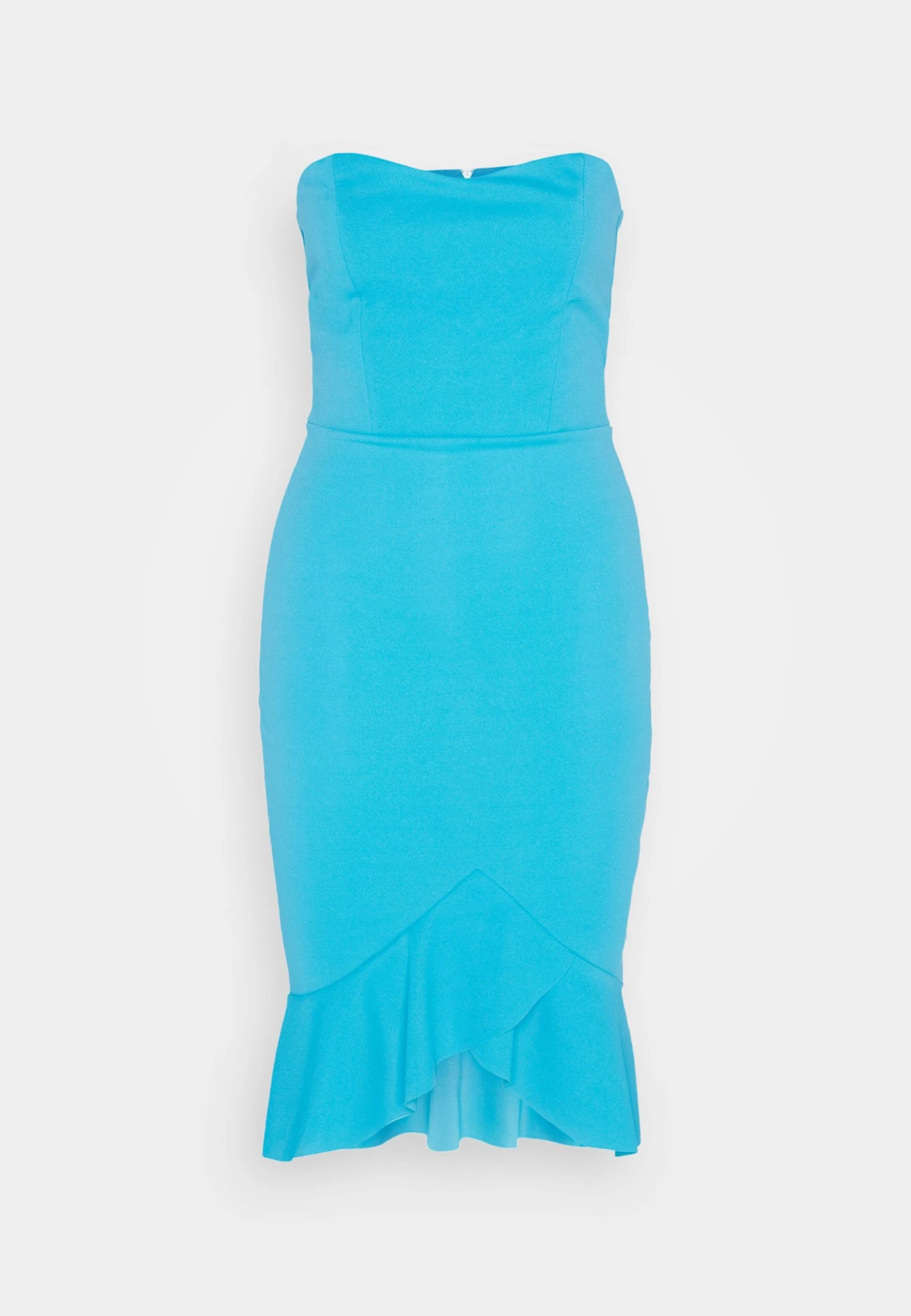 Wal G Chrissy Ruffle Midi - Jerseyjurk - Mediterranean Blue 5 Wal G Chrissy Ruffle Midi - Jerseyjurk - Mediterranean Blue - Afbeelding 5