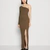 Wal G Party Ash One Shoulder Maxi - Jerseyjurk - Khaki Green
