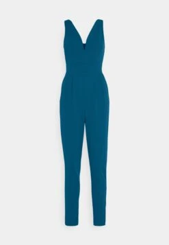 Wal G V Neck - Jumpsuit - Dark Teal Blue -Wal G 48b92532c2ab479c9ef572ce85549f27 scaled