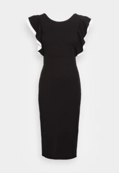 Wal G Kelly Ruffle Sleeve Midi Dress - Cocktailjurk - Black/White -Wal G 48c03449f33b4478aaae43a60d55e688 scaled