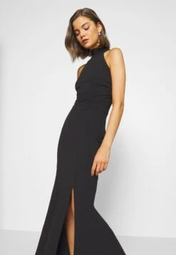 Wal G Sara Halter Neck Maxi Dress - Galajurk - Black -Wal G 4a6160f4cd5e49e88de4172cb10cfb75 scaled