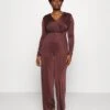 Curve Cece- Jumpsuit - Chocolate Brown