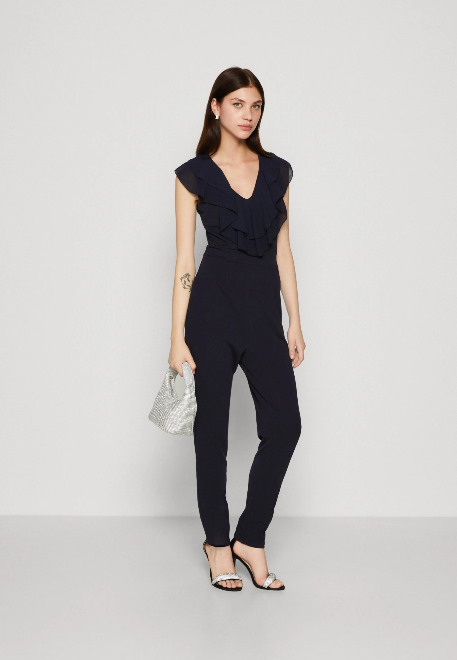 Wal G Priya Ruffle - Jumpsuit - Navy Blue 2 Wal G Priya Ruffle - Jumpsuit - Navy Blue - Afbeelding 2