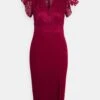 Double Frill Dress - Cocktailjurk - Wine