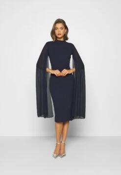 Wal G Cape Sleeve Dress - Cocktailjurk - Navy Blue