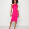 Wal G Jimmy Midi Dress - Jerseyjurk - Dark Fushia