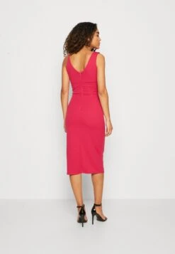 Wal G Sweeny Peplum Midi Dress - Jerseyjurk - Dark Fuchsia -Wal G 5b72f07719594020961ed925936f17b8 scaled