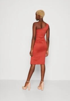 Wal G Tatiana Bow Midi - Cocktailjurk - Terracotta -Wal G 69207a5c4a6745fe9d115b21cfa71c9d scaled