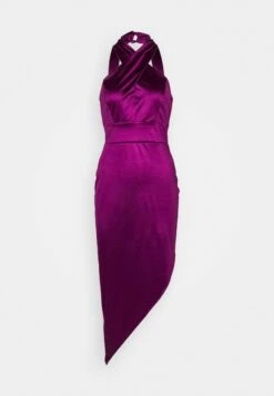 Wal G Lenny Cross Neck Midi - Cocktailjurk - Plum -Wal G 6de73432f39342d5a2a1616ba0bde55d scaled
