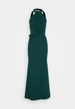 Wal G Tilly Ruffle Halter Neck Maxi Dress - Jerseyjurk - Forest Green -Wal G 6e6fc15a50694b0c8aefb6ee59b71217 scaled