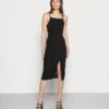 Wal G Strappy Square Neck Midi Dress - Etui-Jurk - Black