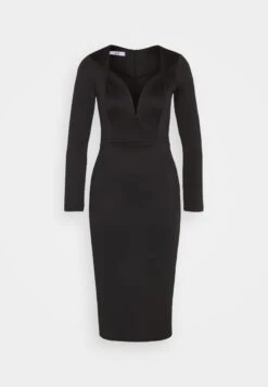 Wal G Zanad V Neck Midi - Jerseyjurk - Black -Wal G 7829c430907344d5a328b6634f0de455 scaled