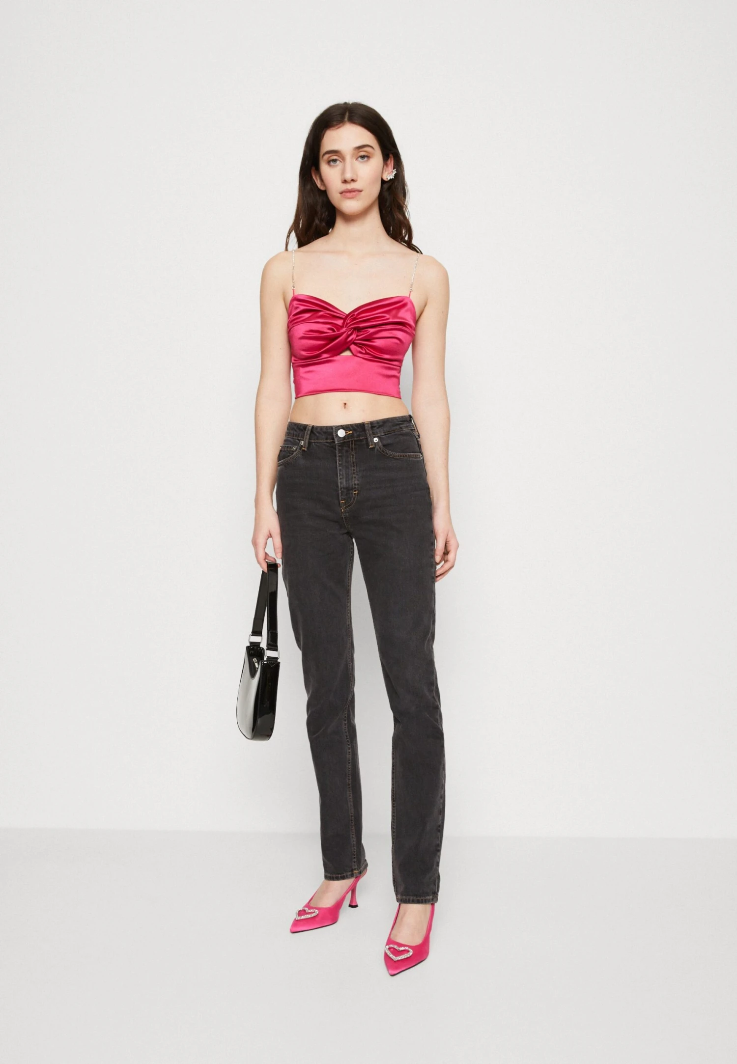 Wal G Razz Knot Crop - Top - Fuchsia 2 Wal G Razz Knot Crop - Top - Fuchsia - Afbeelding 2