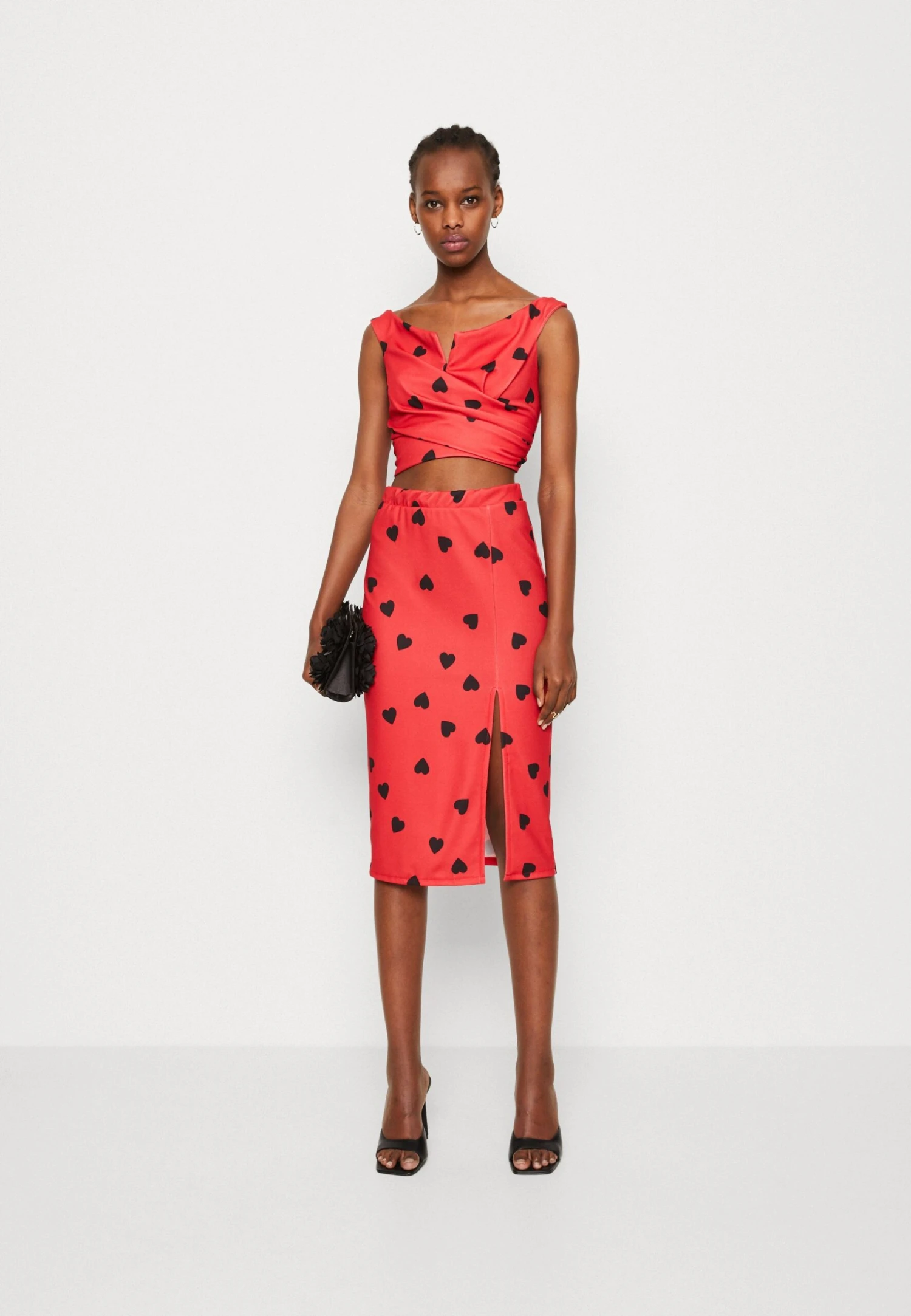 Wal G Valentines Heart Crop - Top - Red/Black 2 Wal G Valentines Heart Crop - Top - Red/Black - Afbeelding 2