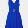 Debbie Buckle Skater Dress - Cocktailjurk - Electric Blue