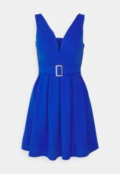 Debbie Buckle Skater Dress - Cocktailjurk - Electric Blue