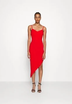 Laila Asymmetric Midi Dress - Jurk - Red