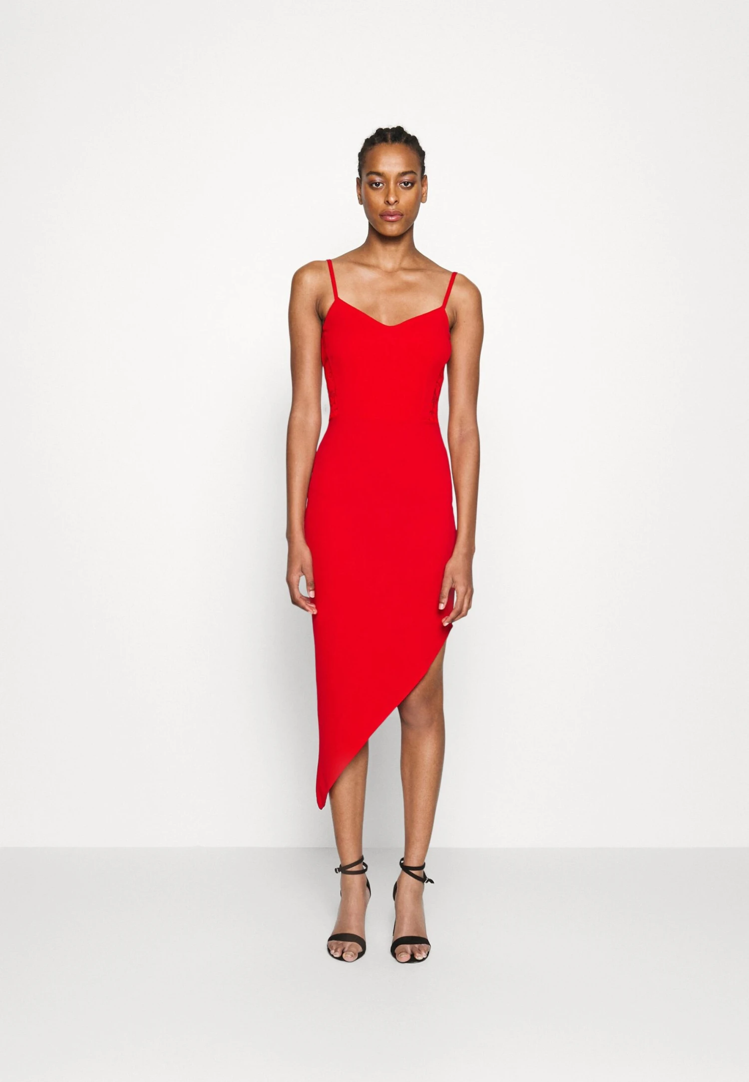 Laila Asymmetric Midi Dress - Jurk - Red 1 Laila Asymmetric Midi Dress - Jurk - Red