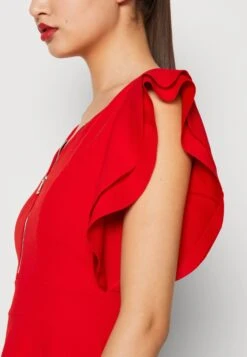 Wal G Danya Ruffle Sleeve Zip Skater Dress - Jerseyjurk - Red -Wal G 9a3c20b5c7674b48961c68b59b82e1e0 scaled