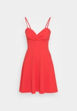 Wal G V Neck Strappy Skater Dress - Cocktailjurk - Coral -Wal G 9c212ab928f94c989b84df6fd18c456c scaled