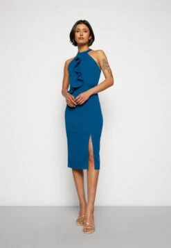 Wal G Sasha Frill Neck Midi Dress - Jerseyjurk - Dark Teal Blue 9 Wal G Sasha Frill Neck Midi Dress - Jerseyjurk - Dark Teal Blue -Wal G 9c8238dbc9264c2da1da859eb3450433 scaled