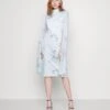 Wal G Wedding Cape Midi Dress - Jerseyjurk - Dark Blue/Multi