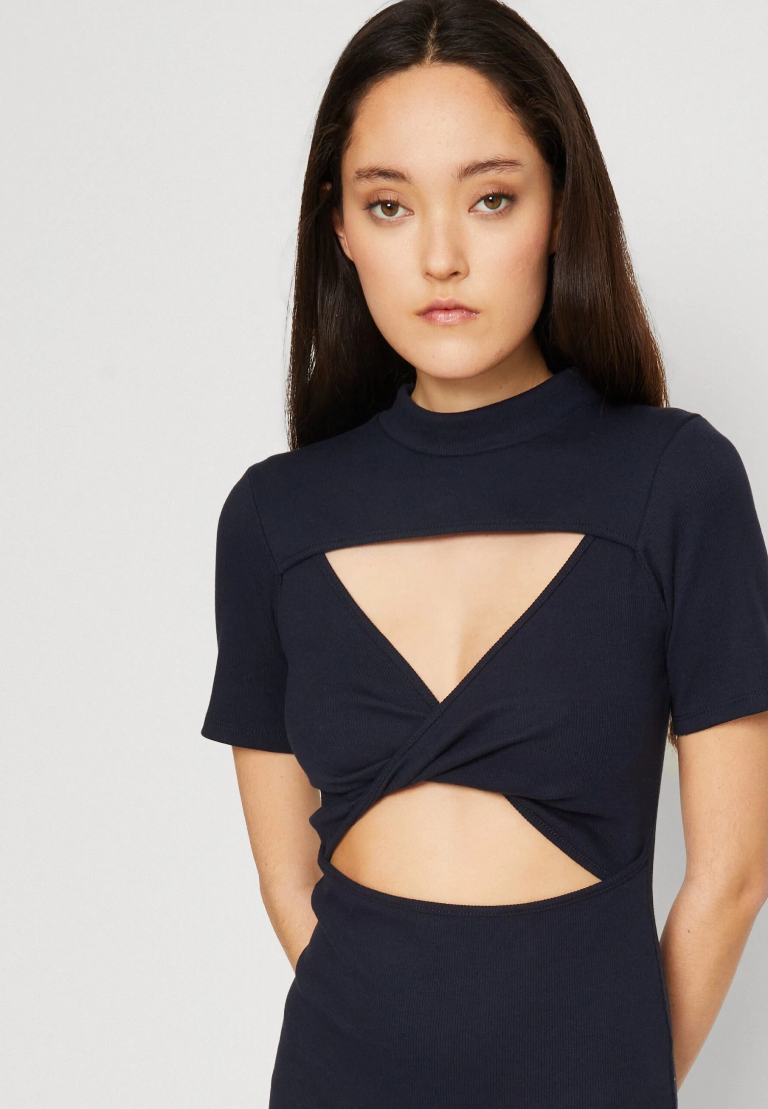 Wal G Willow Cut Out Mini - Jerseyjurk - Navy Blue 4 Wal G Willow Cut Out Mini - Jerseyjurk - Navy Blue - Afbeelding 4