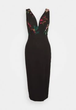 Embroidered V Neck Rose Midi - Jurk - Black Floral -Wal G a4d373de98f74dff92ed1d355ce13437 scaled