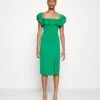 Zimmi Off Shoulder Midi Dress - Jerseyjurk - Leaf Green