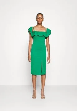 Zimmi Off Shoulder Midi Dress - Jerseyjurk - Leaf Green