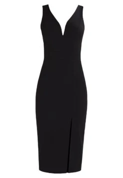 Wal G V Neck Midi - Jerseyjurk - Black -Wal G aa1a3cd35d904e3a9e31d3a2b313457e