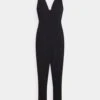 Sleeveless Plunge - Jumpsuit - Black