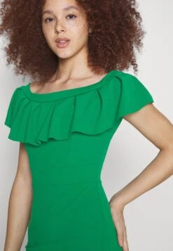 Wal G Himani Frill Neck Midi Dress - Jerseyjurk - Leaf Green -Wal G af52bbfb452f48a5b0aebdd439a4088e scaled