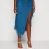 Wal G Roro Midi Skirt - Kokerrok - Dark Teal Blue